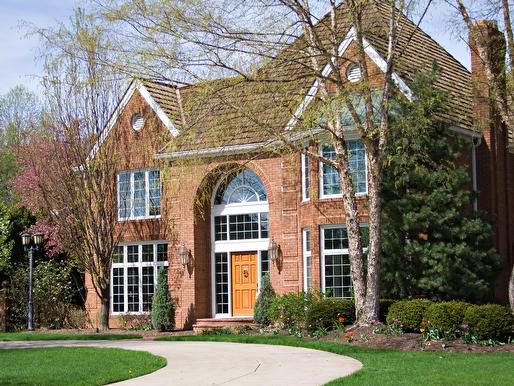 Two-storey house with landscaping